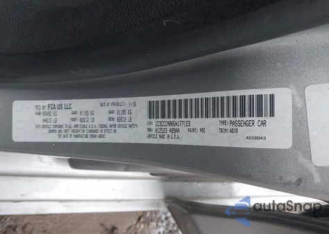 2016 Chrysler 200 Limited z USA, uszkodzony, nr VIN 1C3CCCAB0GN177123